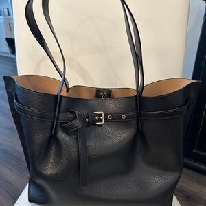 NWOT MICHAEL KORS Black Emilia Large Pebbled Leather Tote Bag w/ Dust Bag